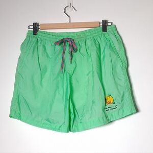 Shorts Swim Trunks Neon Green Full Moon Party Koh Phangan Logo Thailand